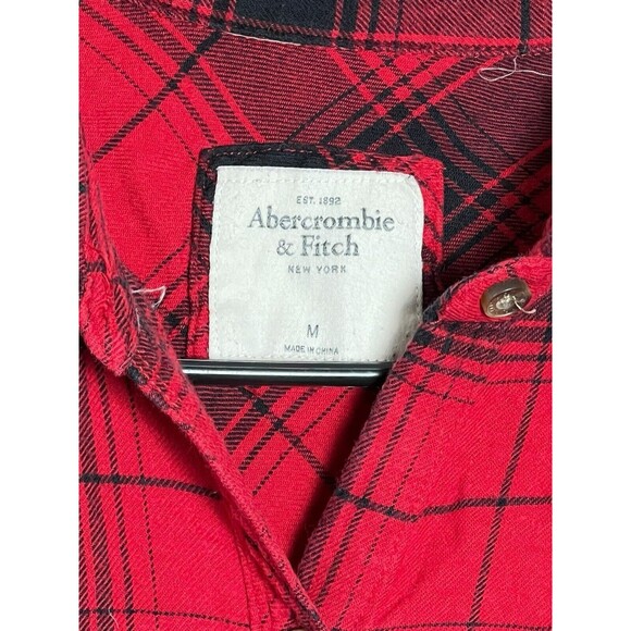 Abercrombie & Fitch Womens Top Size M Light Flannel Plaid Button-Up Cottage/Fall - Picture 5 of 11